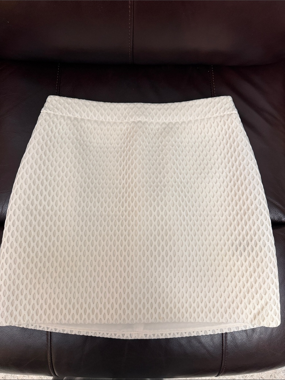 Women's Cream Textured Mini Skirt